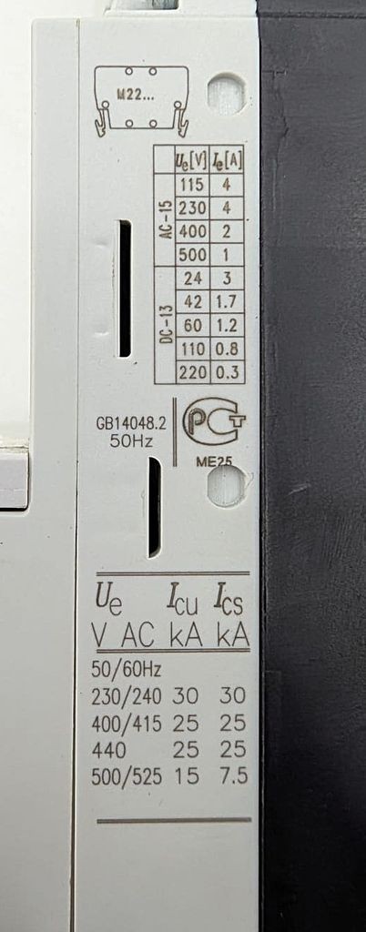Moeller NZM B1 IEC/EN 60947 DIN VDE 0660 3 Pole Compact Circuit Breaker