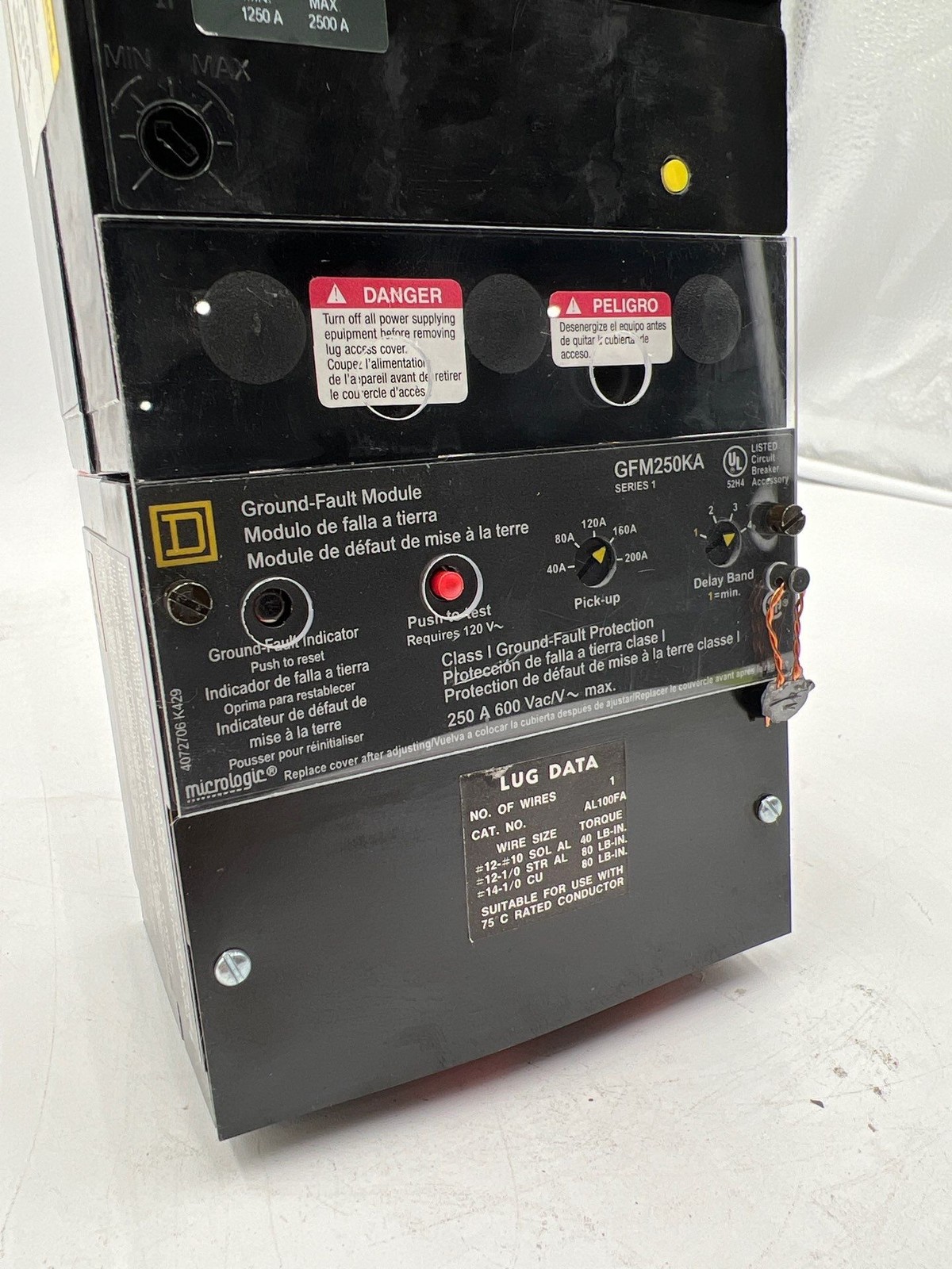 Square D KIF36250G Circuit Breaker 250A 600V 3P 250 Amp Ground Fault GFM250KA