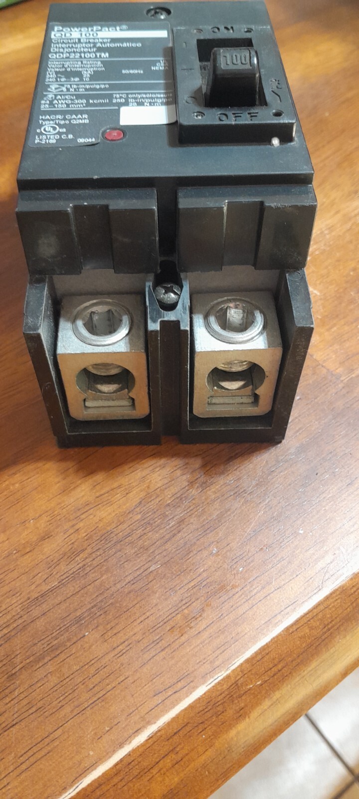 SQUARE D QDP22100TM 2 pole 100 amp 25kA@240v QD PowerPact Breaker
