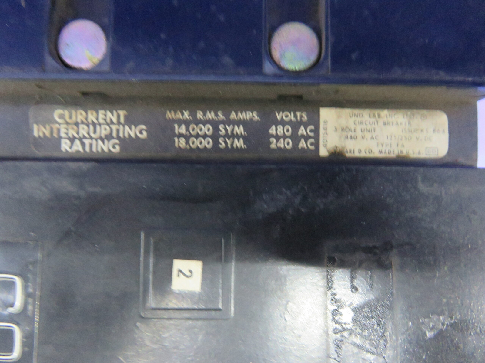 SQUARE D CIRCUIT BREAKER FA34070 I-LINE 70A 480V 3P 1YEAR WARRANTY