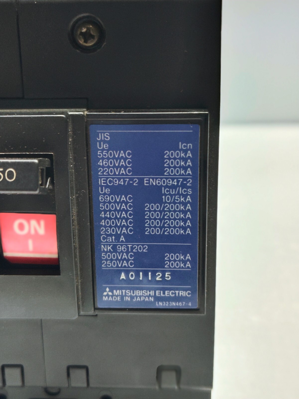 MITSUBISHI NF100-UP 50 Amp. NO-FUSE BREAKER MCCB 3 POLE (NEW) (FREE SHIPPING)