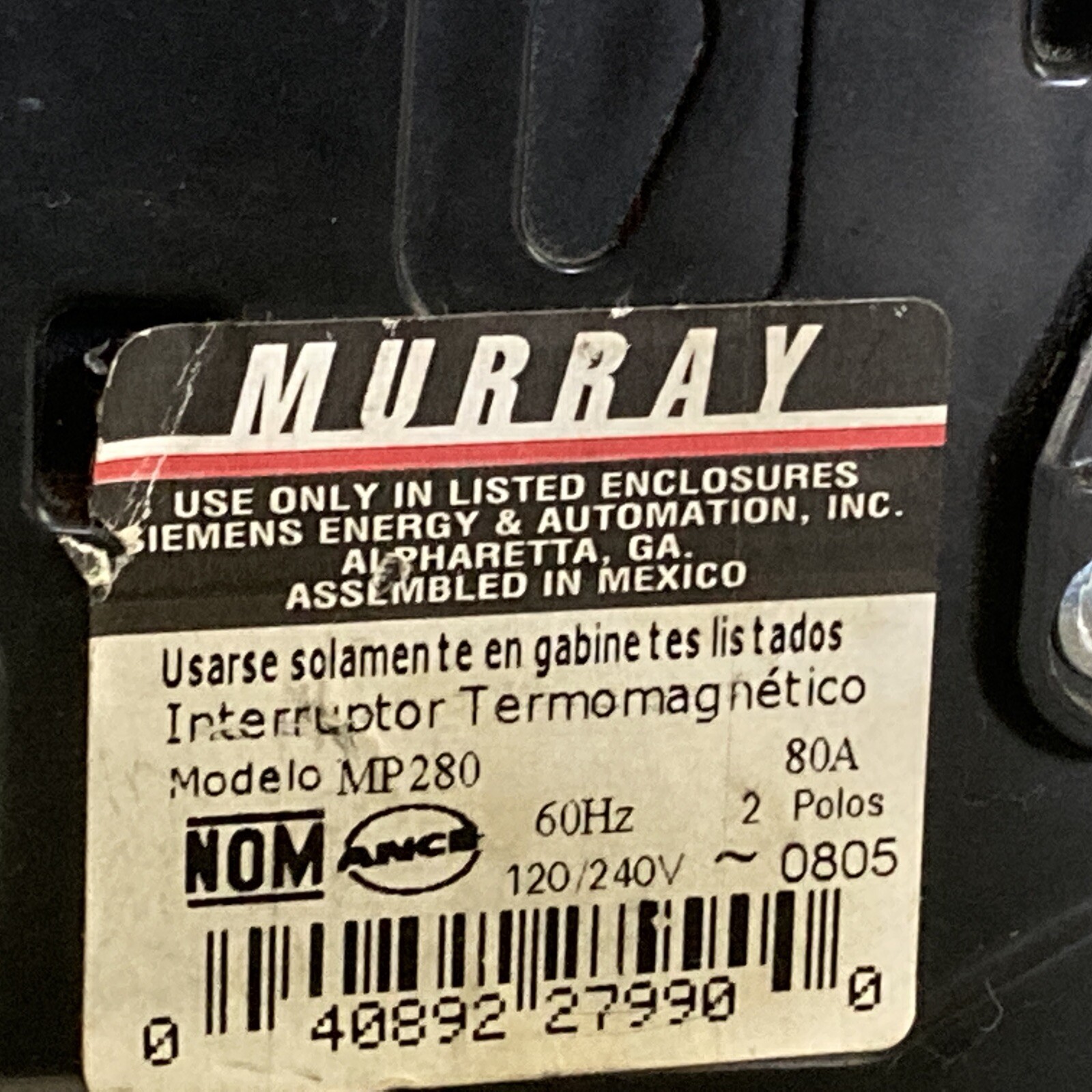 MP280 Molded Case 80A 240V Circuit Breaker 2Pole MP Series MP-T Circuit Breaker