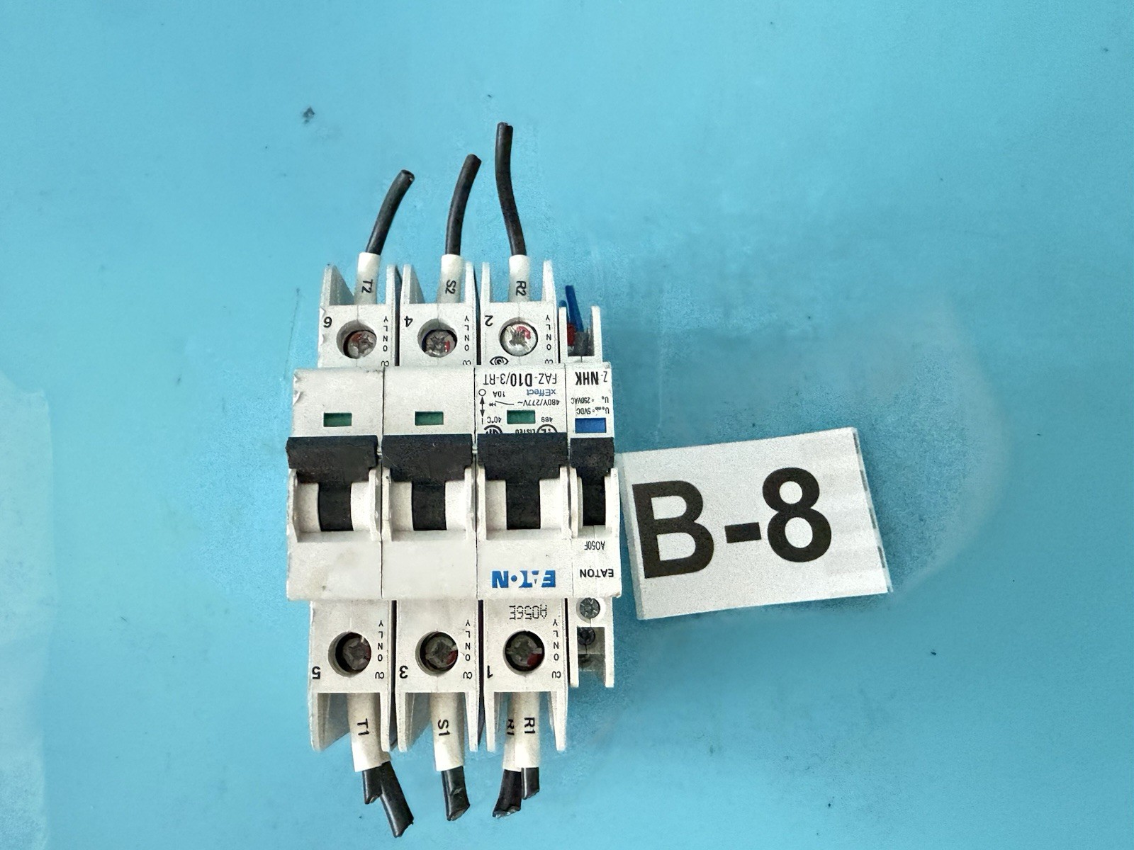 Eaton FAZ-D10/3-RT 10A 3-Pole Circuit Breaker Type D + Z-NHK Aux Contact