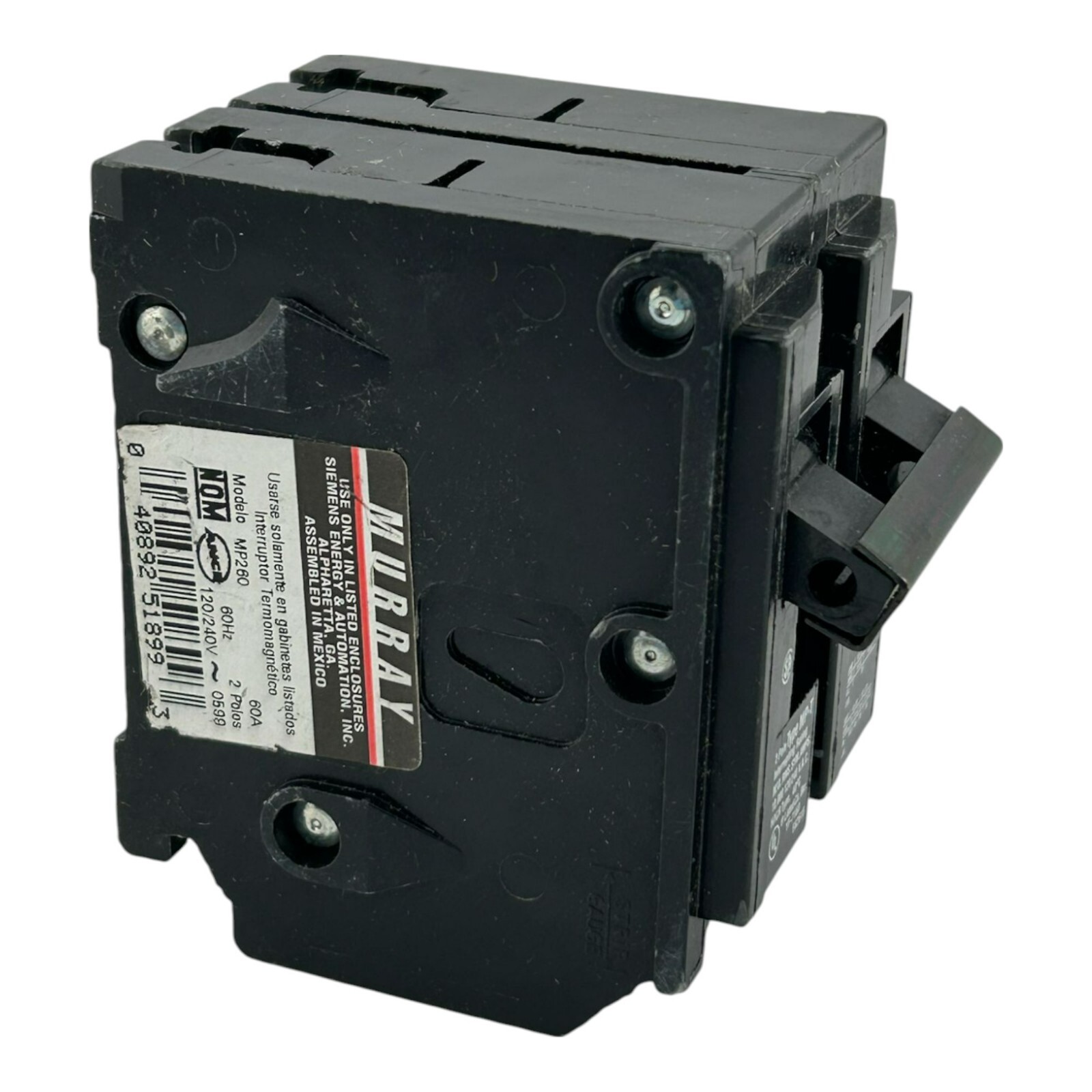 CHIPPED Murray MP260 60A 120/240V 2-P Miniature Thermal Magnetic Circuit Breaker