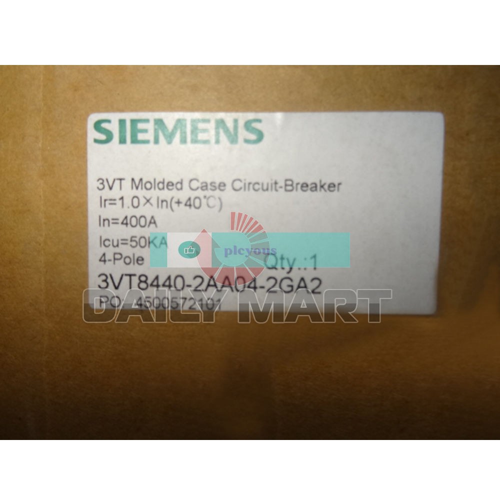 New in Box Siemens 3VT8440-2AA04-2GA2 3VT Molded Case Circuit Breaker 4-Pole NiB