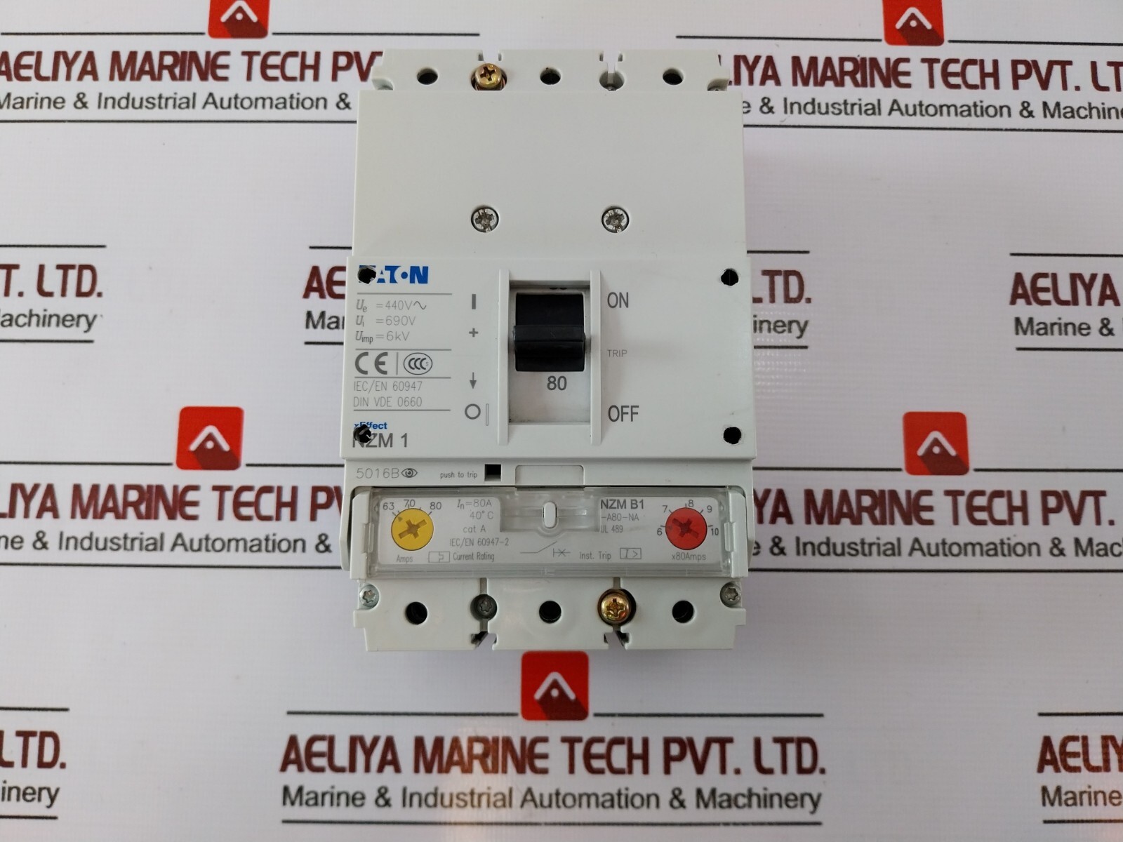 Eaton NZM 1 Circuit Breaker 3 Pole Unit NZM B1-A80-NA 63-80 AMP Above 300V AC