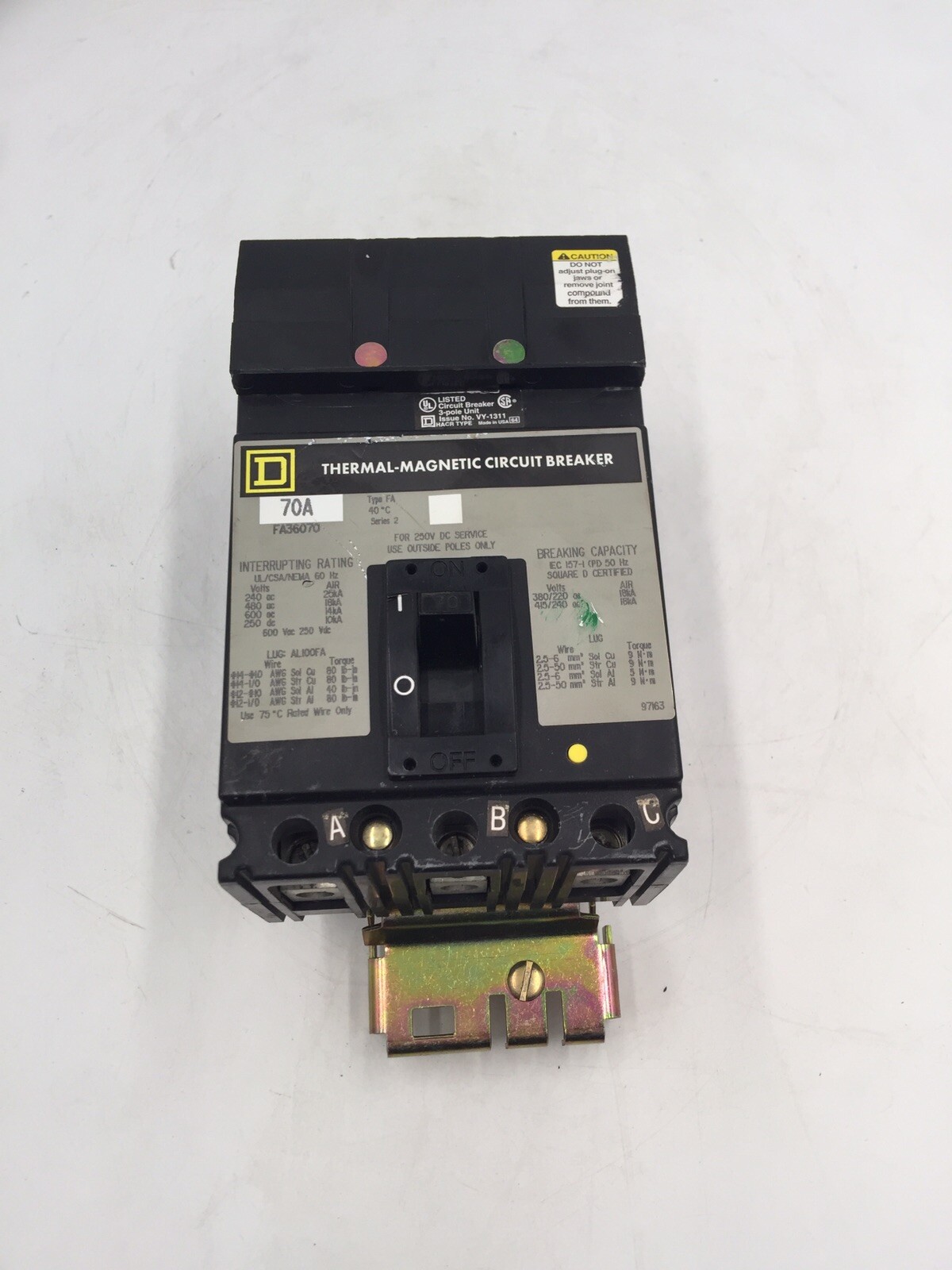 HOUSTON STOCK SQUARE D FA36070 TYPE FA 70 AMP REFURBISH FREE 2 DAY AIR BUY NOW