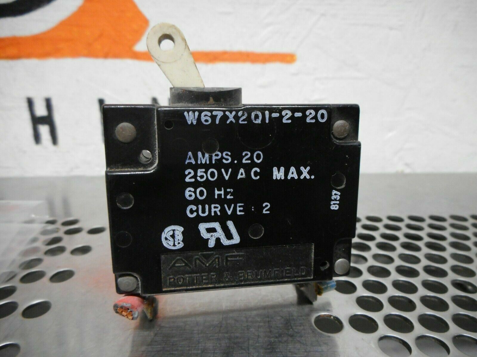 AMF Potter & Brumfield W67X2Q1-2-20 Circuit Breaker 20A 250V 60Hz Used Warranty