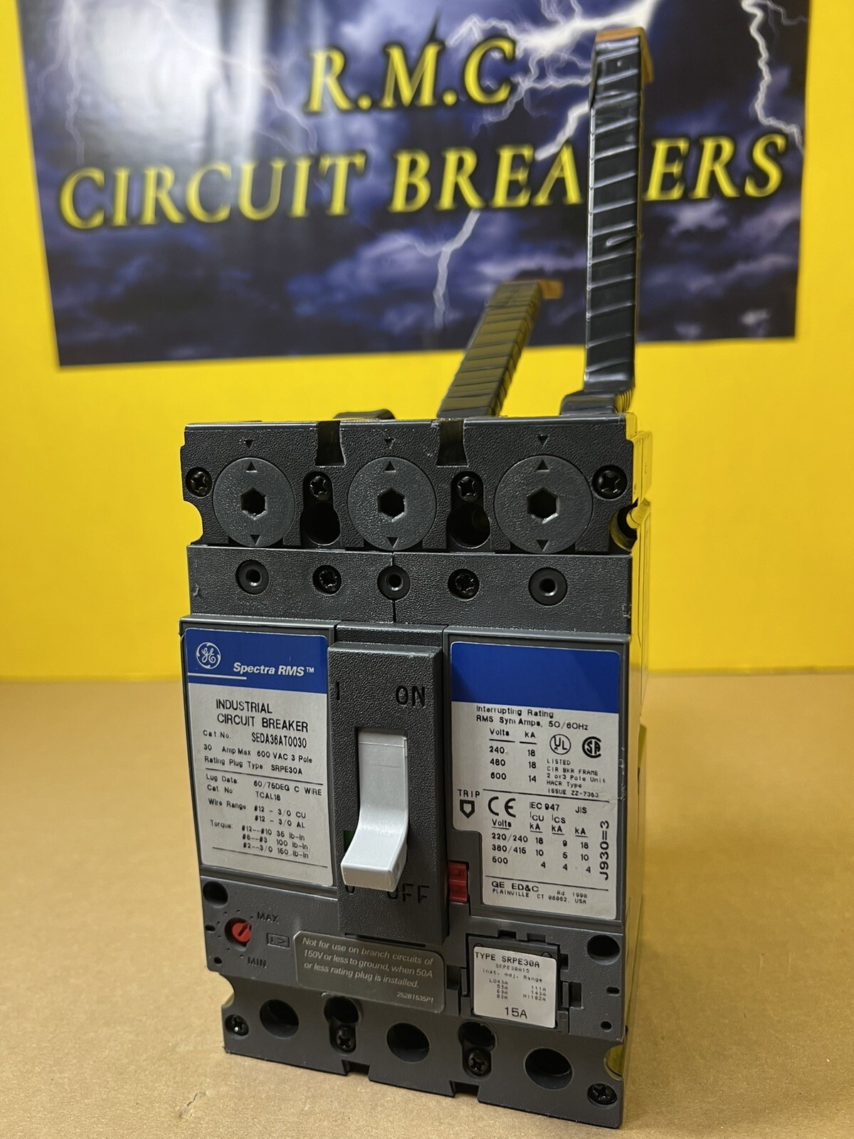 SEDA36AT0030 GE Circuit Breaker 15a Rating Plug SRPE30A