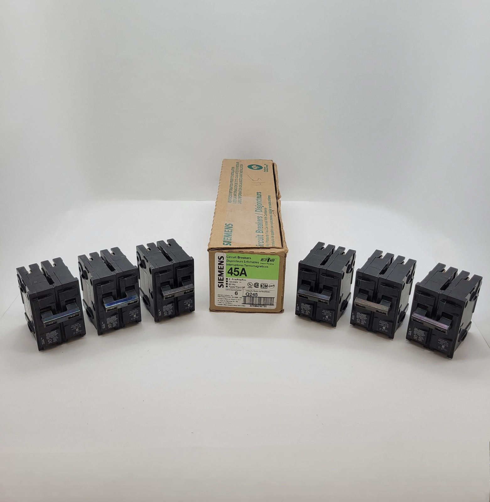 6PC Siemens Q245 Plug-In Circuit Breaker 45A 2P 1PH 120/240V 10KA QP
