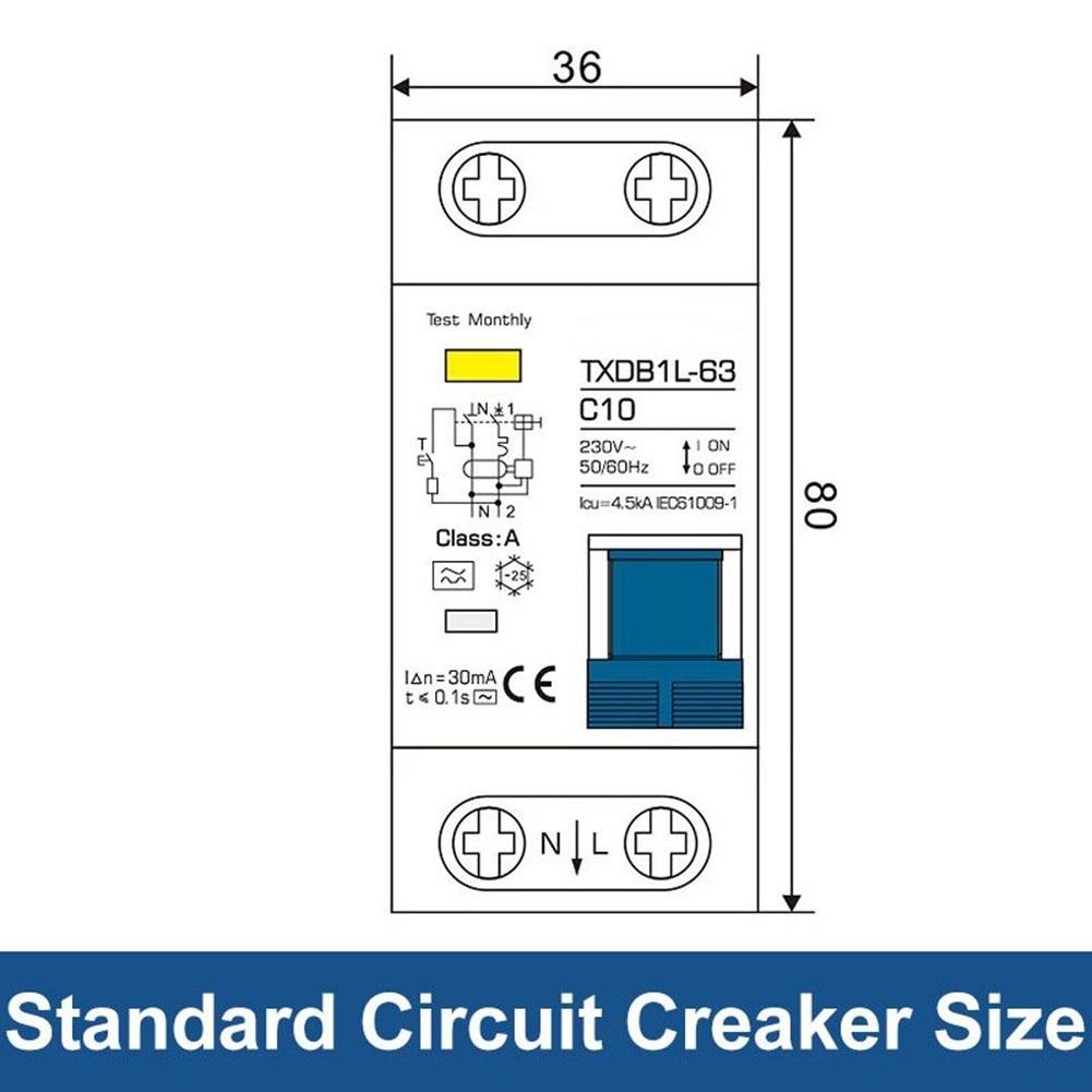 MCB RCCB RCD Type A/AC RCBO DPNL Circuit Breaker 10, 16, 20, 25, 32, 40, 50, 63A