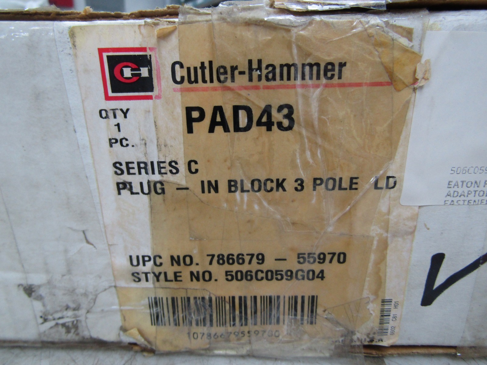 💥NEW CUTLER HAMMER PLUG-IN BLOCK ADAPTER FOR LA, LC, LD SERIES 3 POLE PAD43