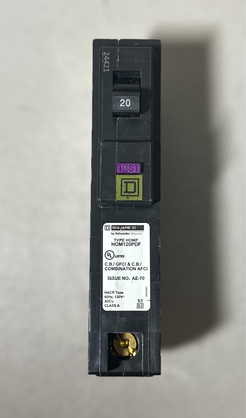 10 PCS Square D HOM120PDF 120V 20A Single-Pole Circuit Breaker