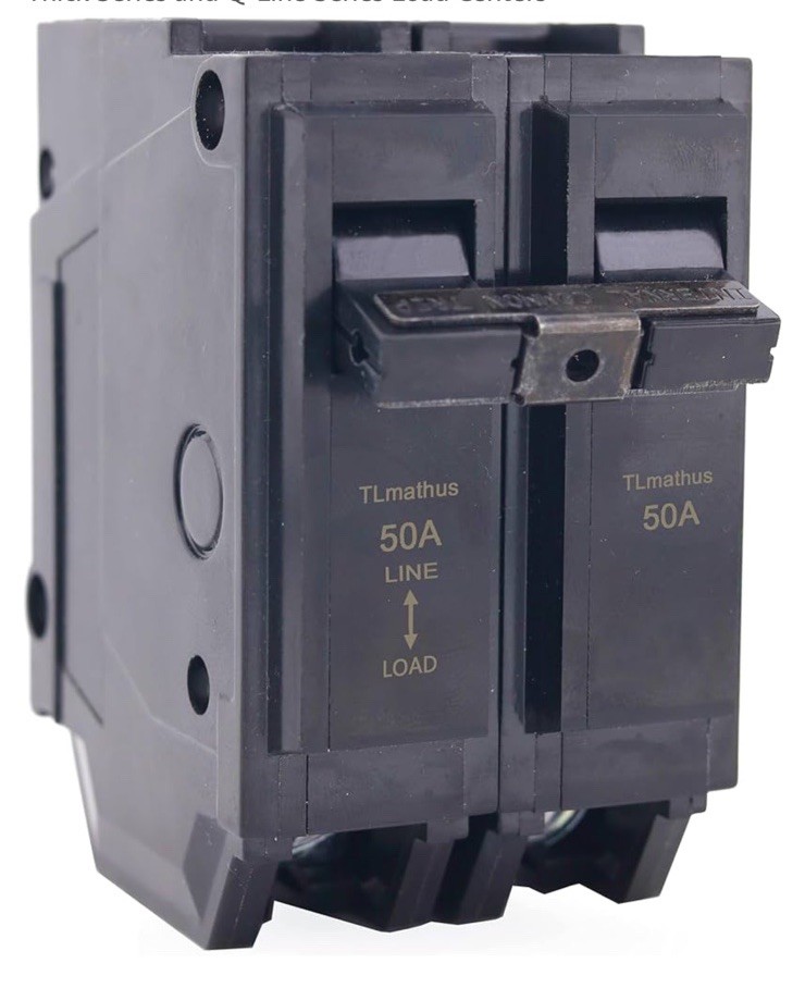 50Amp Breaker 2 Pole Plug In Mount 120/240V AC Comp W/GE Thick Series