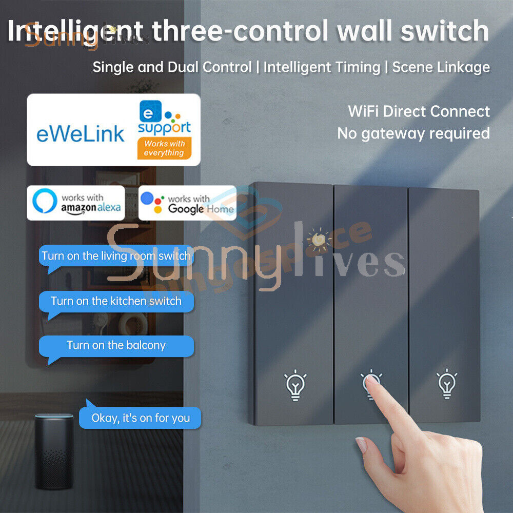 DH-315 Ewelink WiFi Smart Switch Control Panel Remote Control Wall Switch NEW