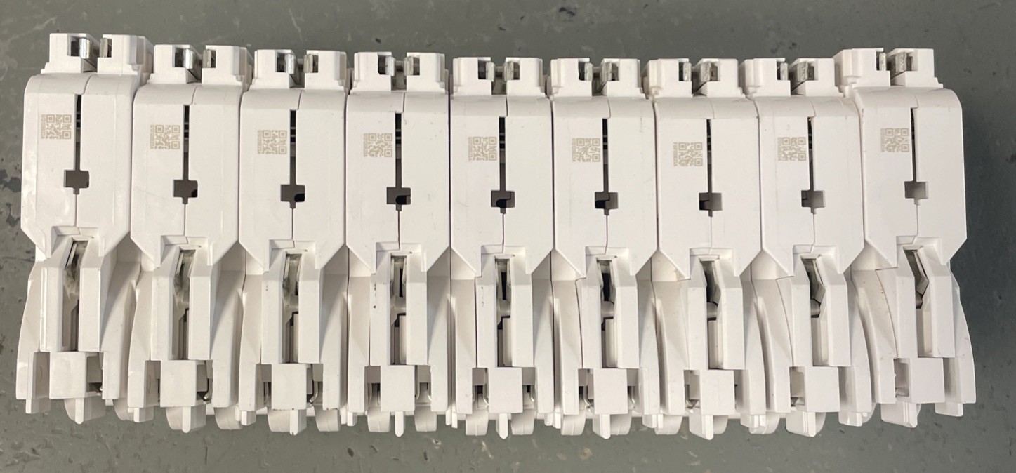 lot of 9 Leviton LB120-T 20A 1-Pole Plug-On Standard Branch Circuit Breaker