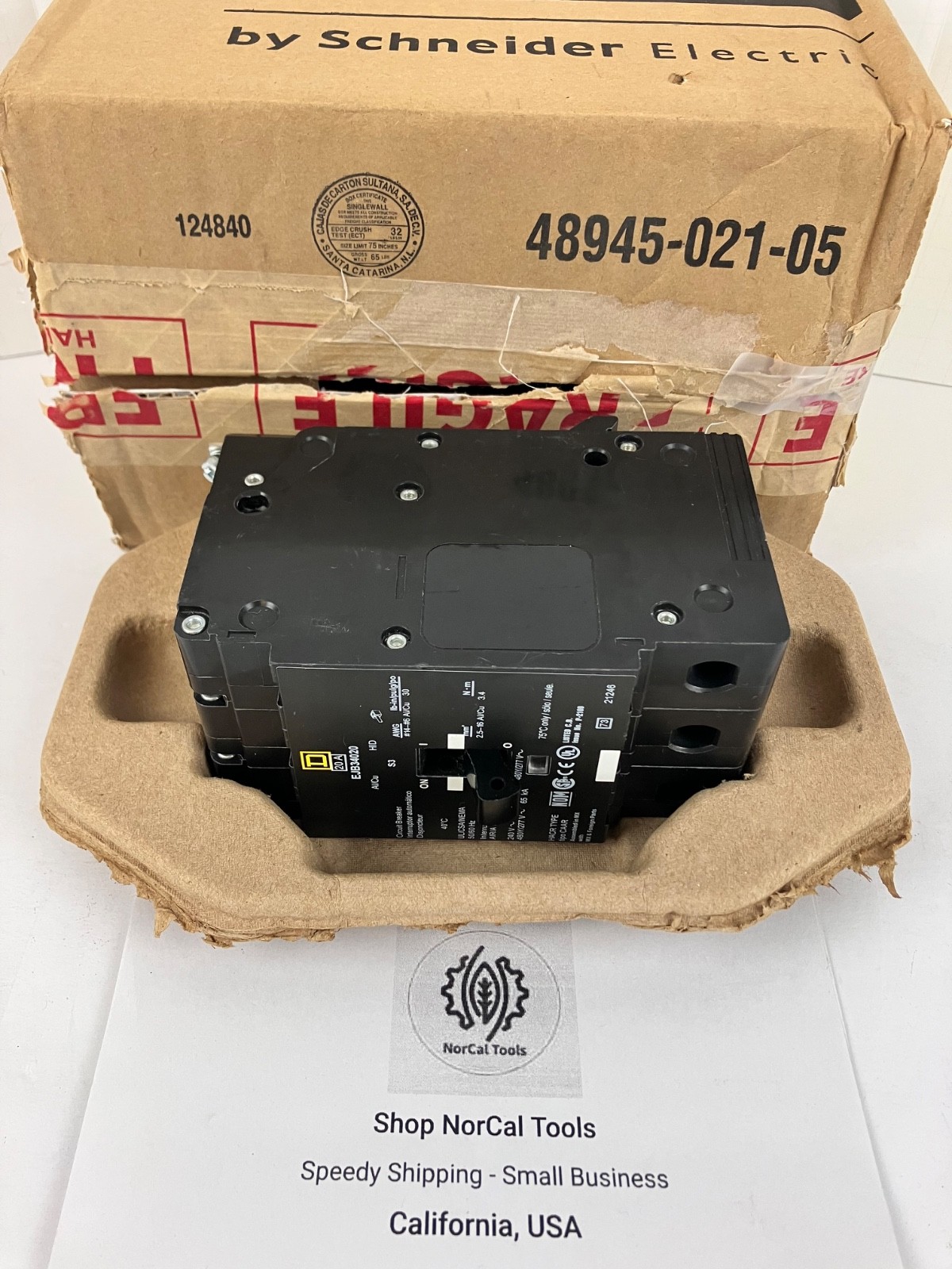 Square D EJB34020 20A 3-Pole Circuit Breaker 480Y/277V 65kA E-Frame Bolt-On