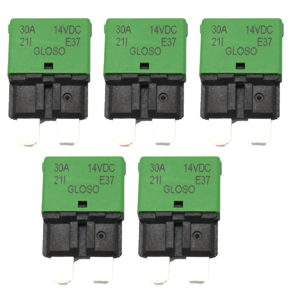 5x 30A Circuit Breaker Blade Fuse 12V-24V Auto Reset Marine Rally Automotive HOT