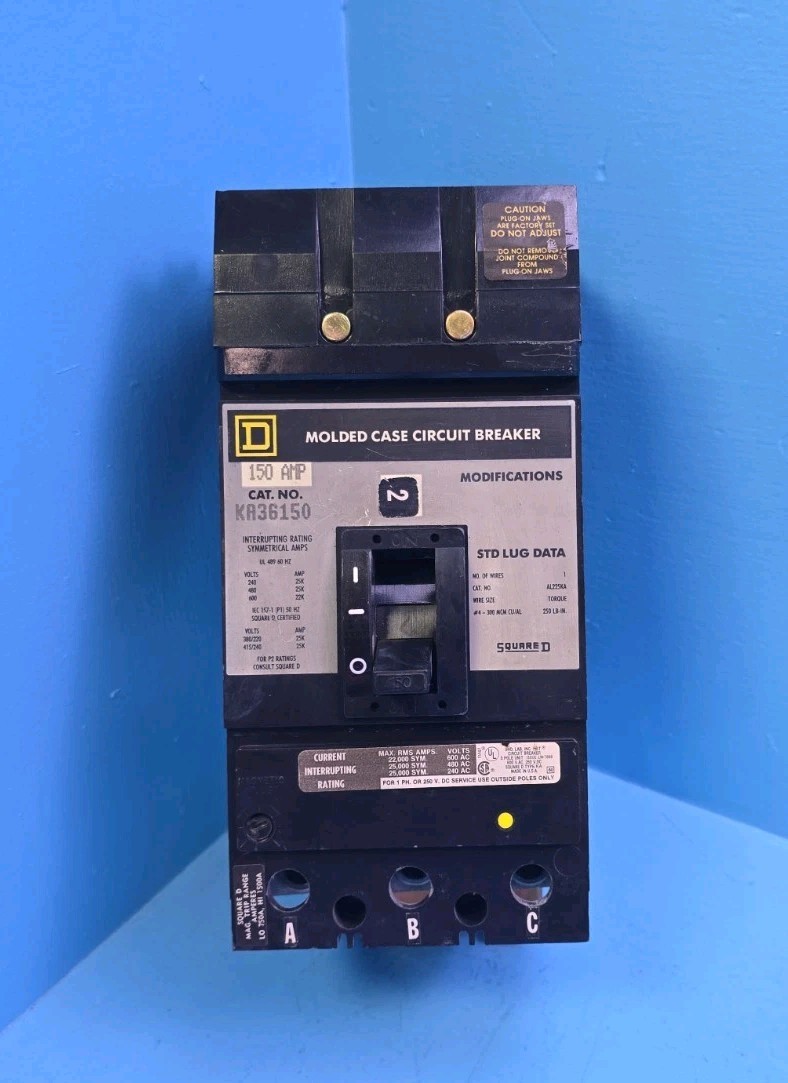 SQUARE D KA36150 150A 600V 3POLE ILine CIRCUIT BREAKER