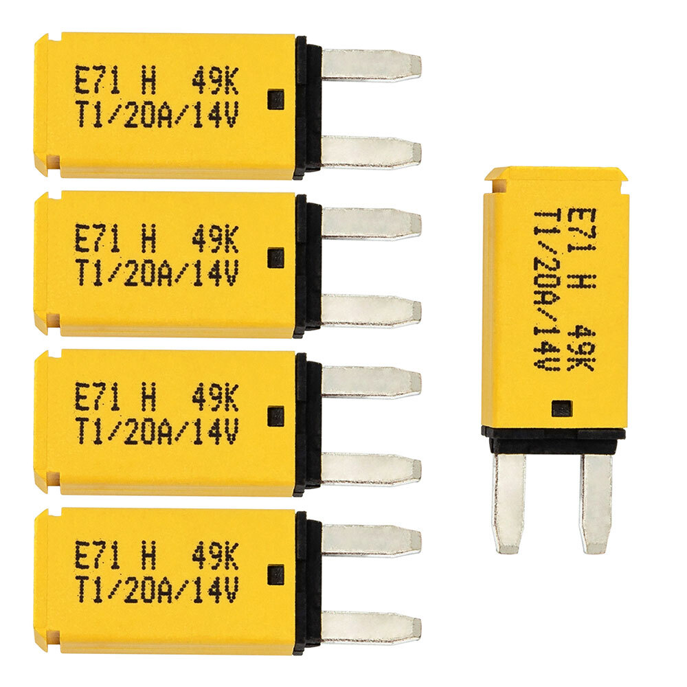 5x 20A Mini ATM Manual Reset Circuit Breaker Blade Fuse Resettable Car boat Van#