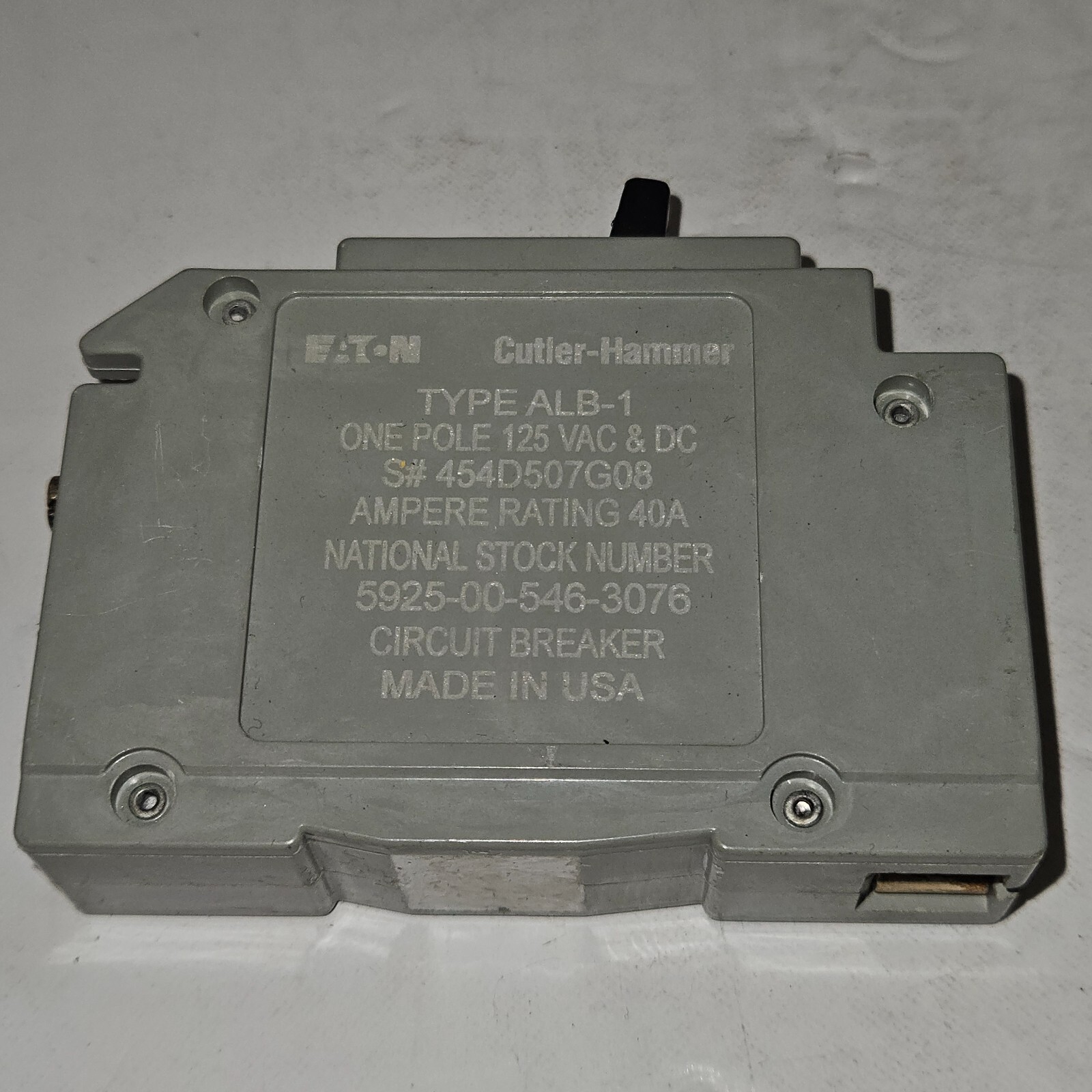 Eaton Cutler-Hammer ALB-1 40A 1-Pole 125VAC DC Circuit Breaker