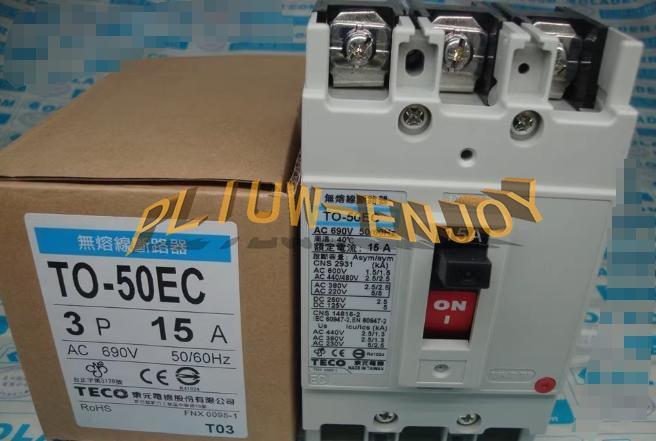 1PCS New TECO TO-50EC 3P 15A Fusion-free circuit breaker