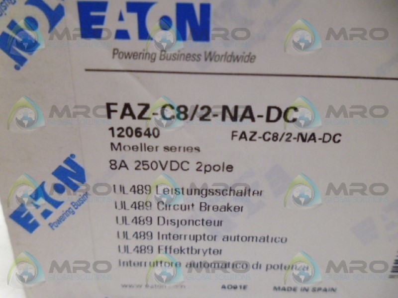 EATON FAZ-C8/2-NA-DC CIRCUIT BREAKER NSMP