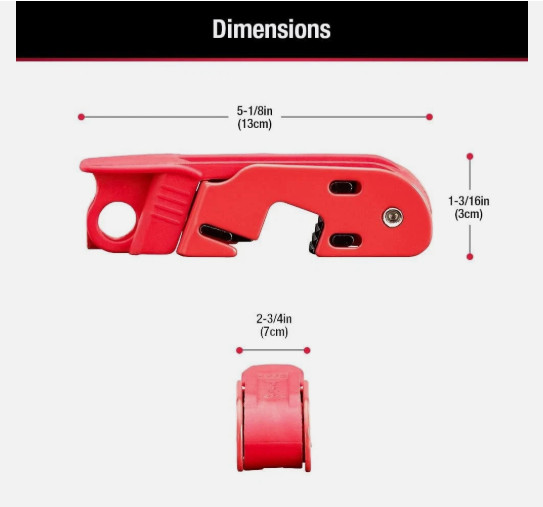 Master Lock Red Electrical Box Circuit Breaker Lockout 493B Grip Tight – New