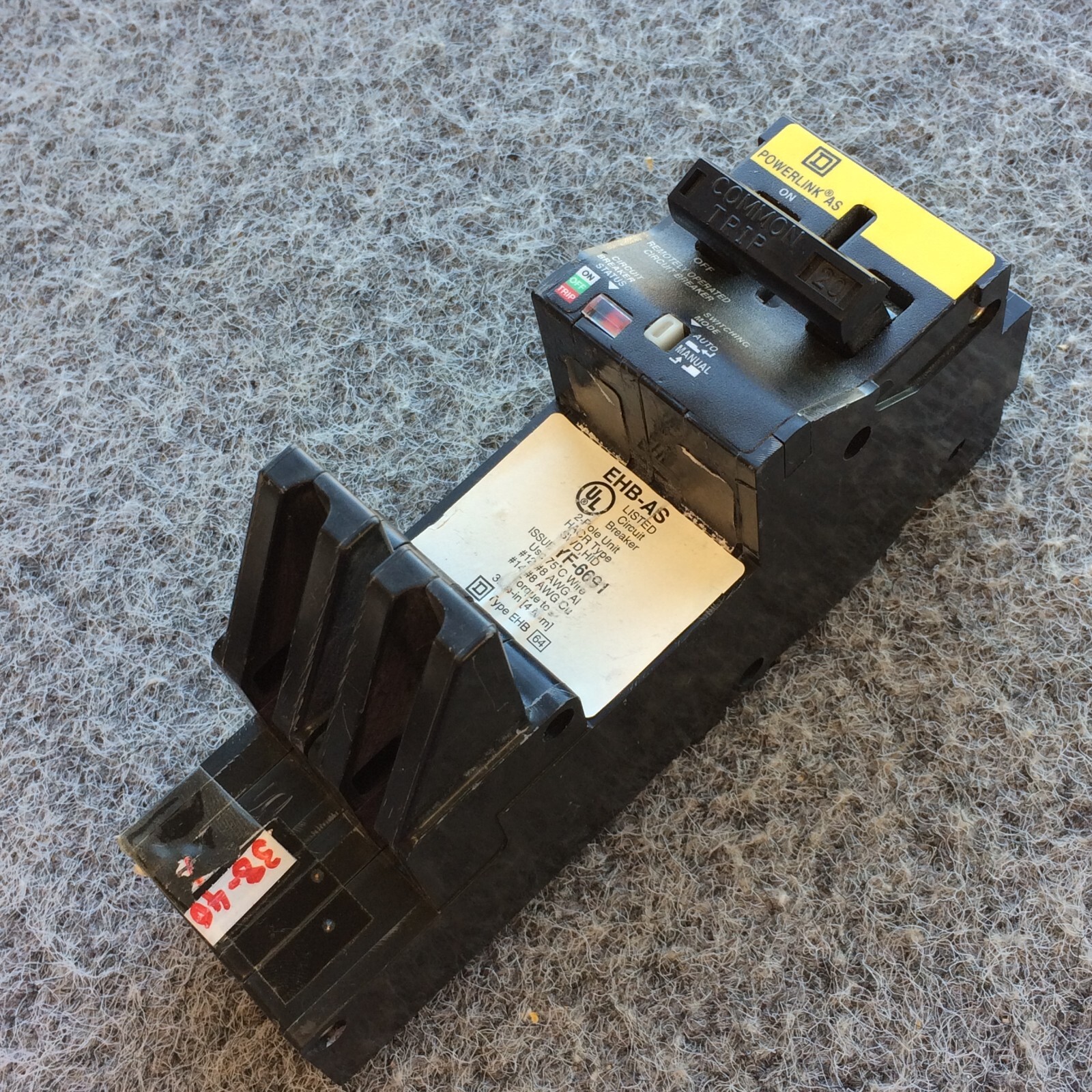 SQUARE D EHB24020AS, 20 Amp 480V, Remotely Operated Circuit Breaker – WARRANTY