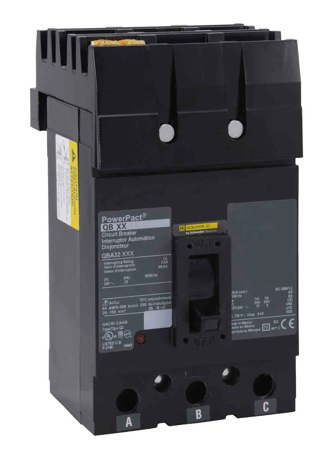 NIB – Square D – QBA32150 – Powerpact Q Circuit Breaker, 150A, 3P, 240Vac, 10Ka
