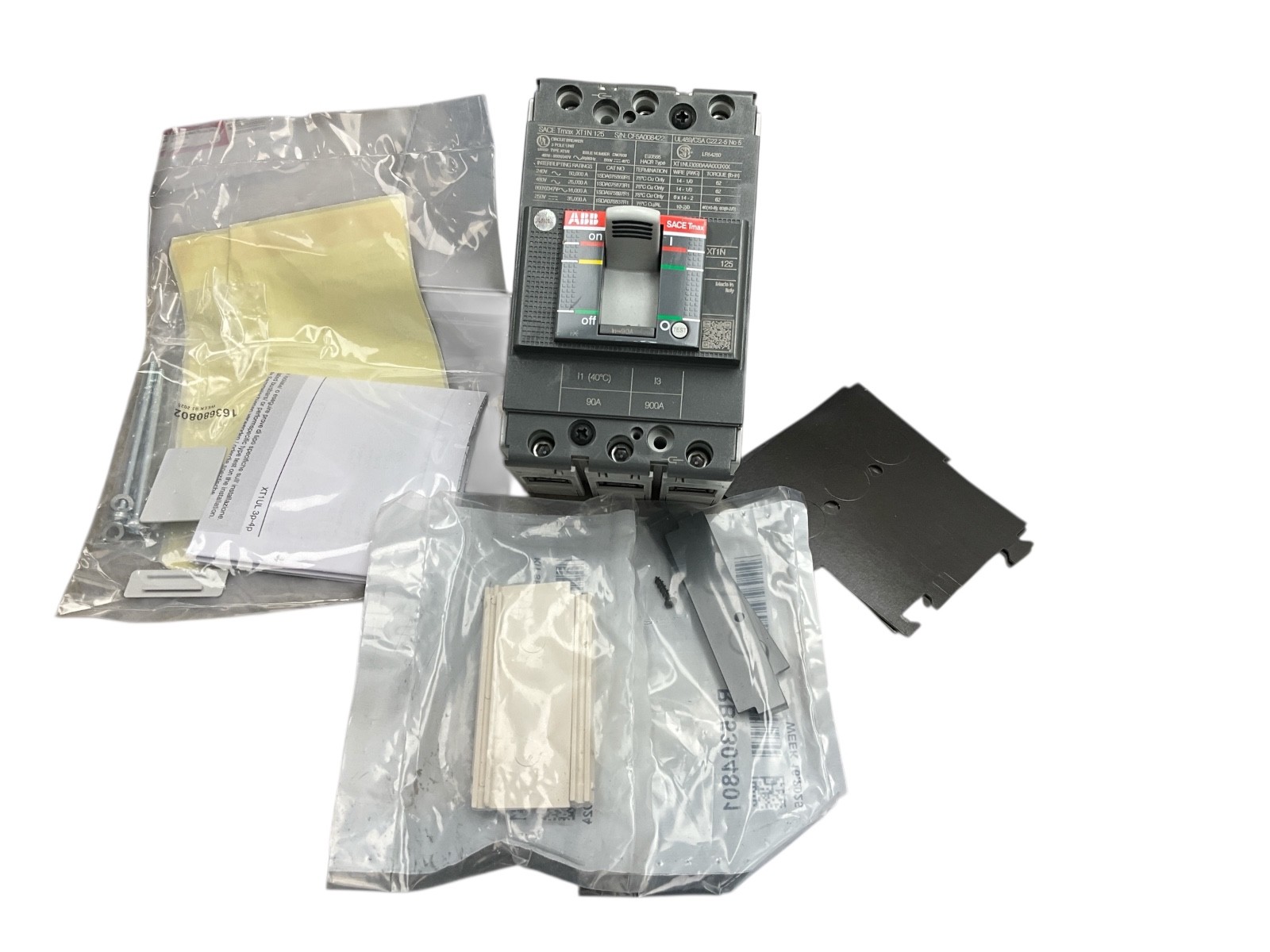 ABB SACE Tmax XT1N 125 Circuit Breaker 3 Pole 90A XT1S TMF 40-500 New