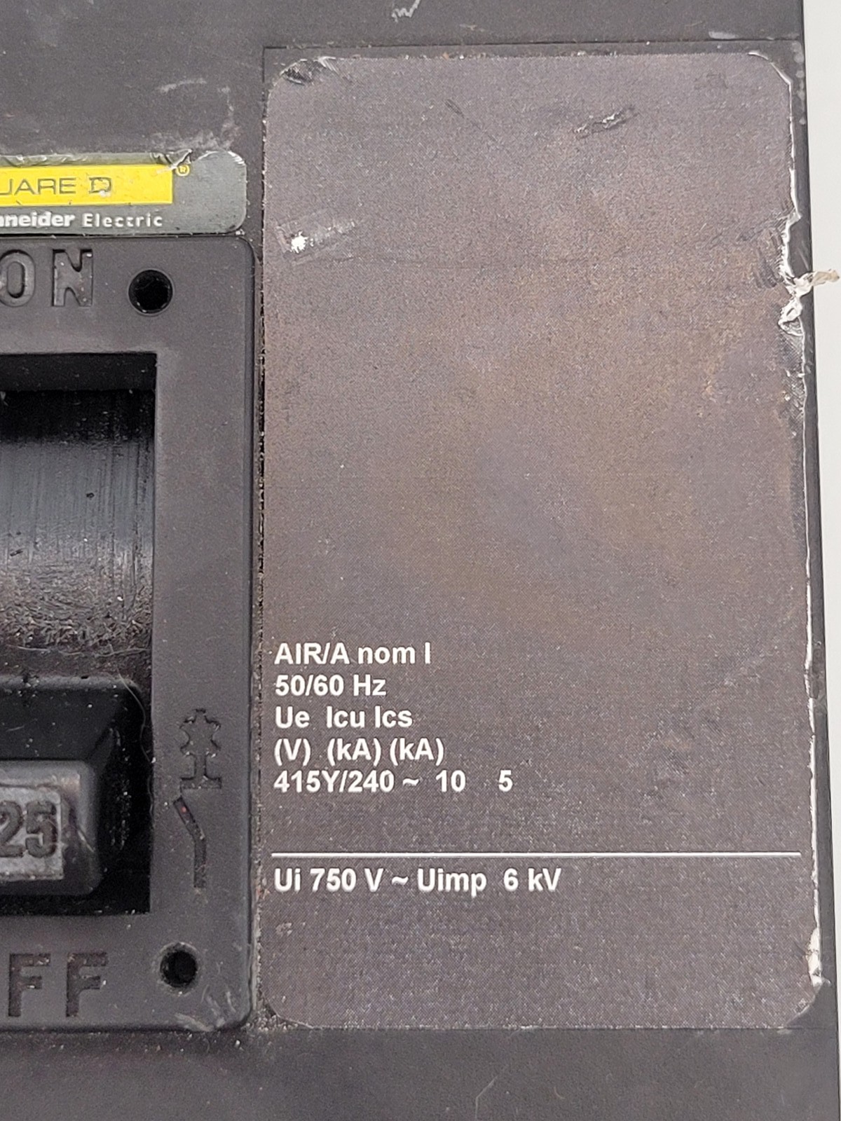 Square D QGA32225 PowerPact I-Line Circuit Breaker 225A 240V 3P