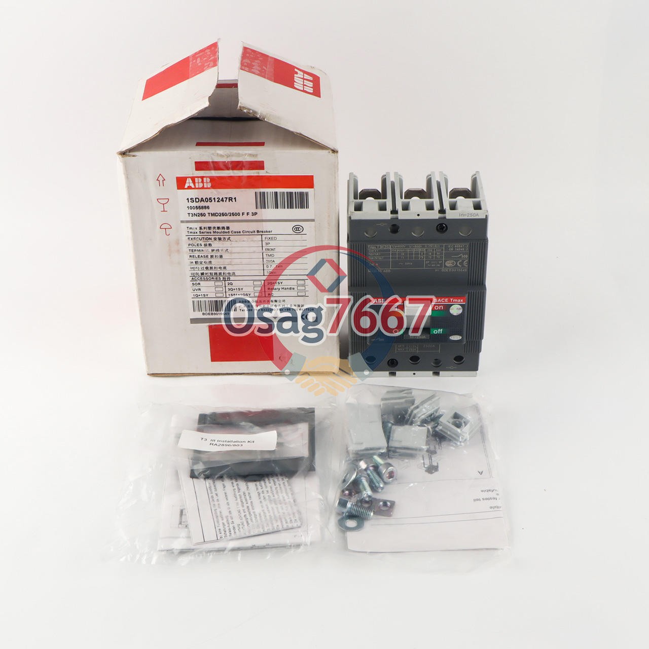 1PCS ABB TMAX T3N250 TMD250/2500 FF 3P 250A 1SDA051247R1 Circuit Breaker New