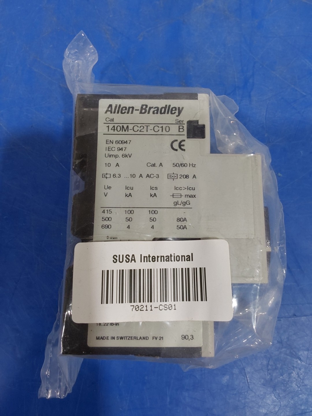 Allen-Bradley 140M-C2T-C10 Circuit Breaker, Ser B, 6.3-10A