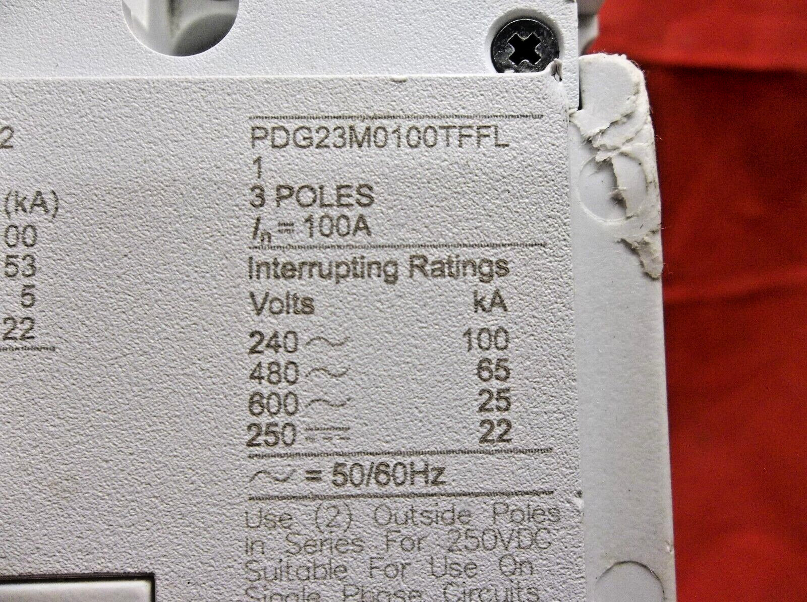 EATON PDG23M0100TFFL circuit breaker 375C1
