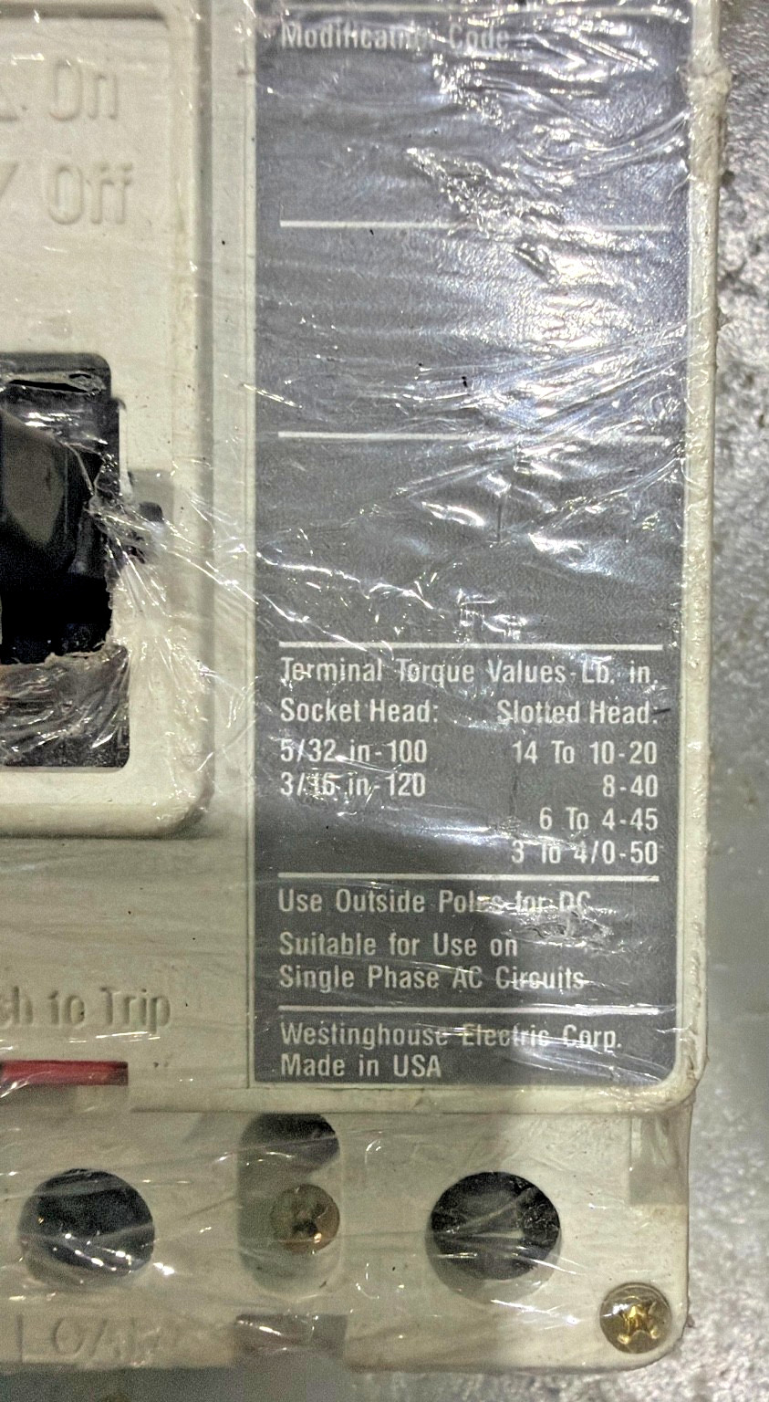 Westinghouse / Cutler-Hammer Series C HMCP015E0C NOS