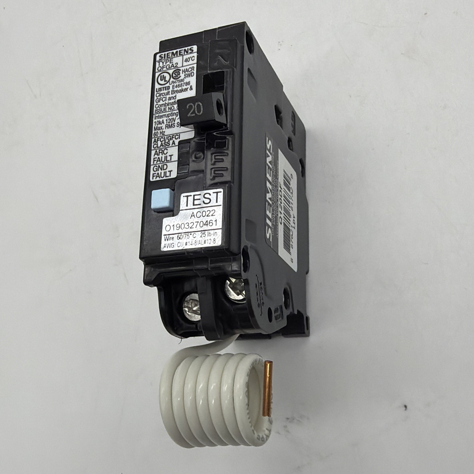 🔥 SIEMENS Q120DF 20A 1-POLE 120V DUAL FUNCTION AFCI/GFCI CIRCUIT BREAKER NEW
