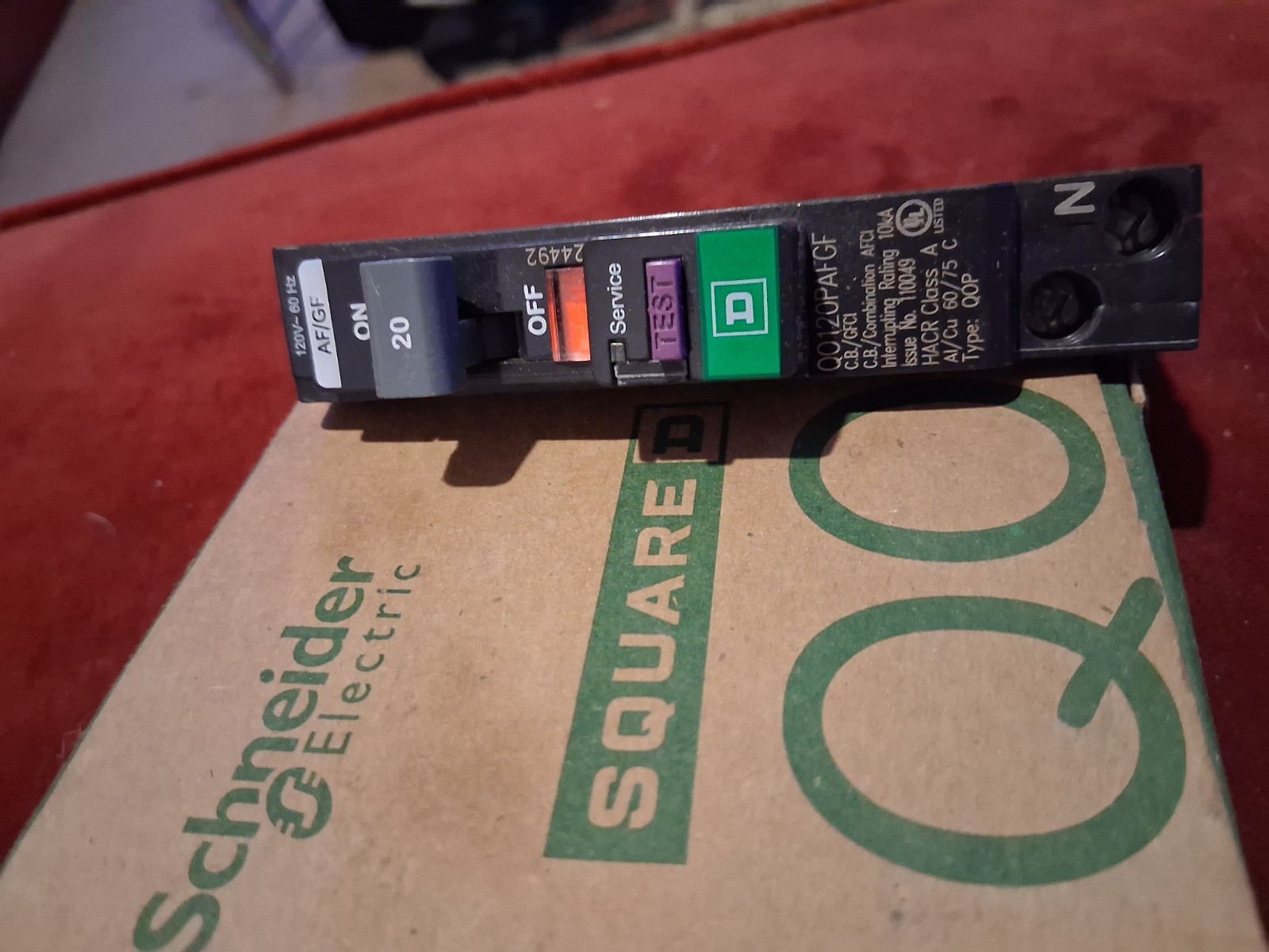 Square D QO120PAFGF 1 Pole Dual Function Circuit Breaker