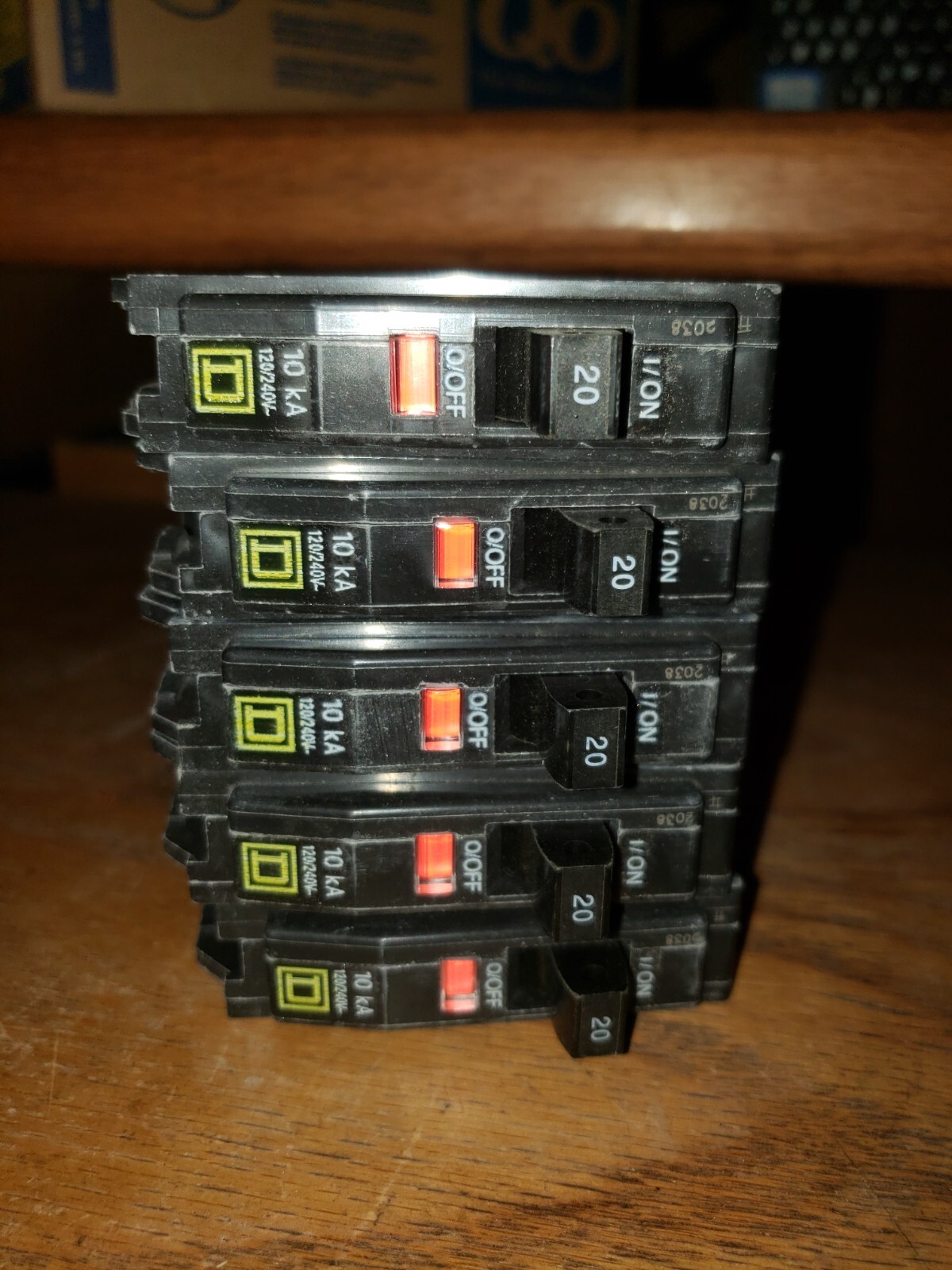 SQUARE D QOB120 1 POLE BOLT-ON CIRCUIT BREAKER (BRAND NEW) (LOT OF 5)