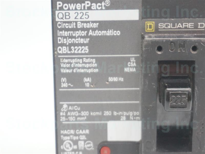 PowerPact QB 225 QBL32225 225A Circuit Breaker 30 Days Warranty Fast Shipping