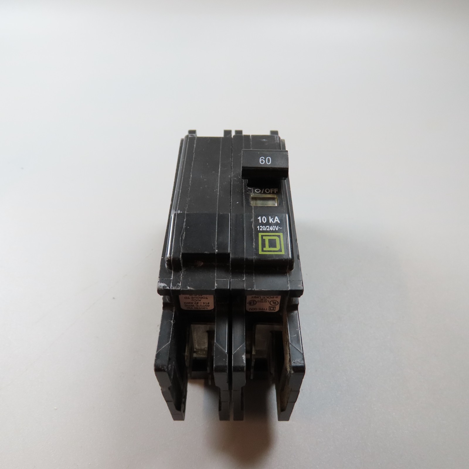 Square D 60 Amp 2 Pole HVAC Specific Breaker Lugs line side Spades load side