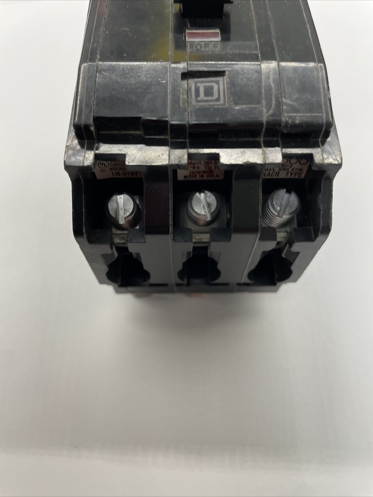 Square D QOB360 3 Pole 240V 10kA 60A Bolt On HACR Type Circuit Breaker