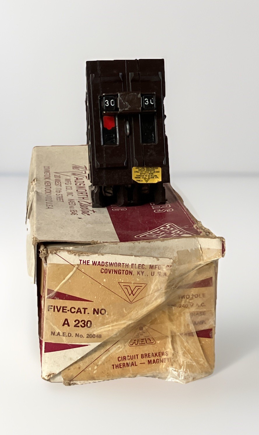 Wadsworth A230NI 30 Amp 2 Pole 2P A230 Plastic Foot Breaker A230B BIG BODY New!