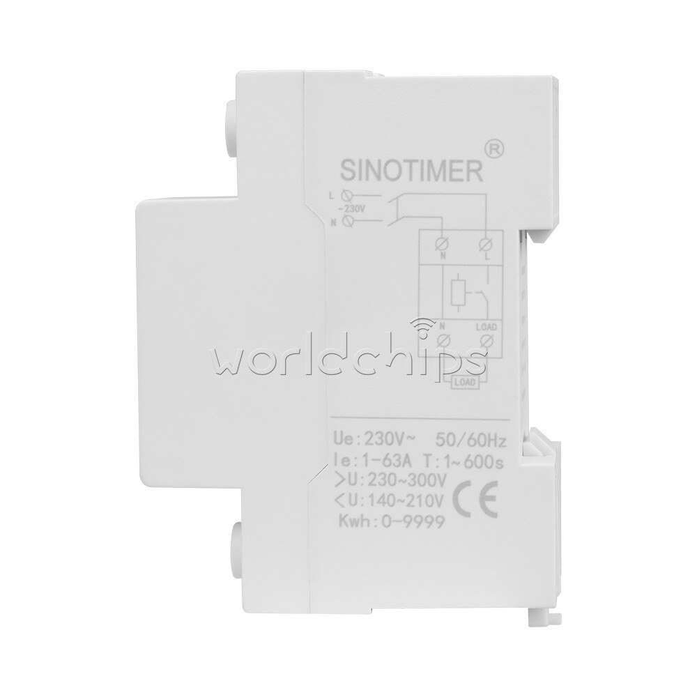 63A 230V 3 In 1 Din Rail Adjustable Over And Under Voltage Protective Device New