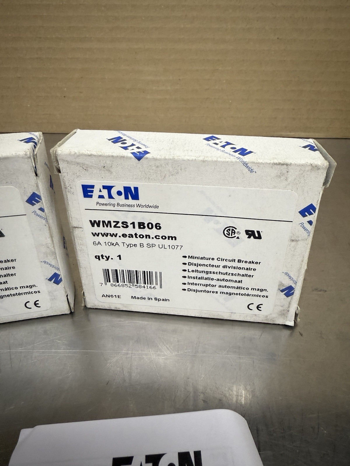 Lot of 2 Eaton WMZS1B06 Miniature Circuit Breaker 6 Amp 1 Pole 277V New In Box