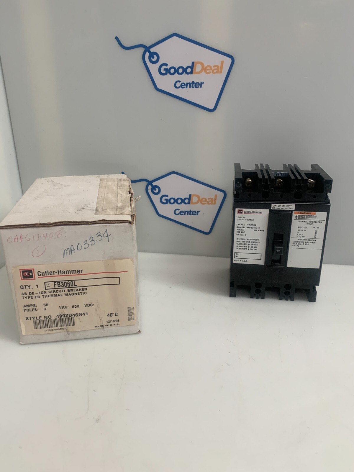 Cutler Hammer FB3060L CIRCUIT BREAKER 60A 600VAC