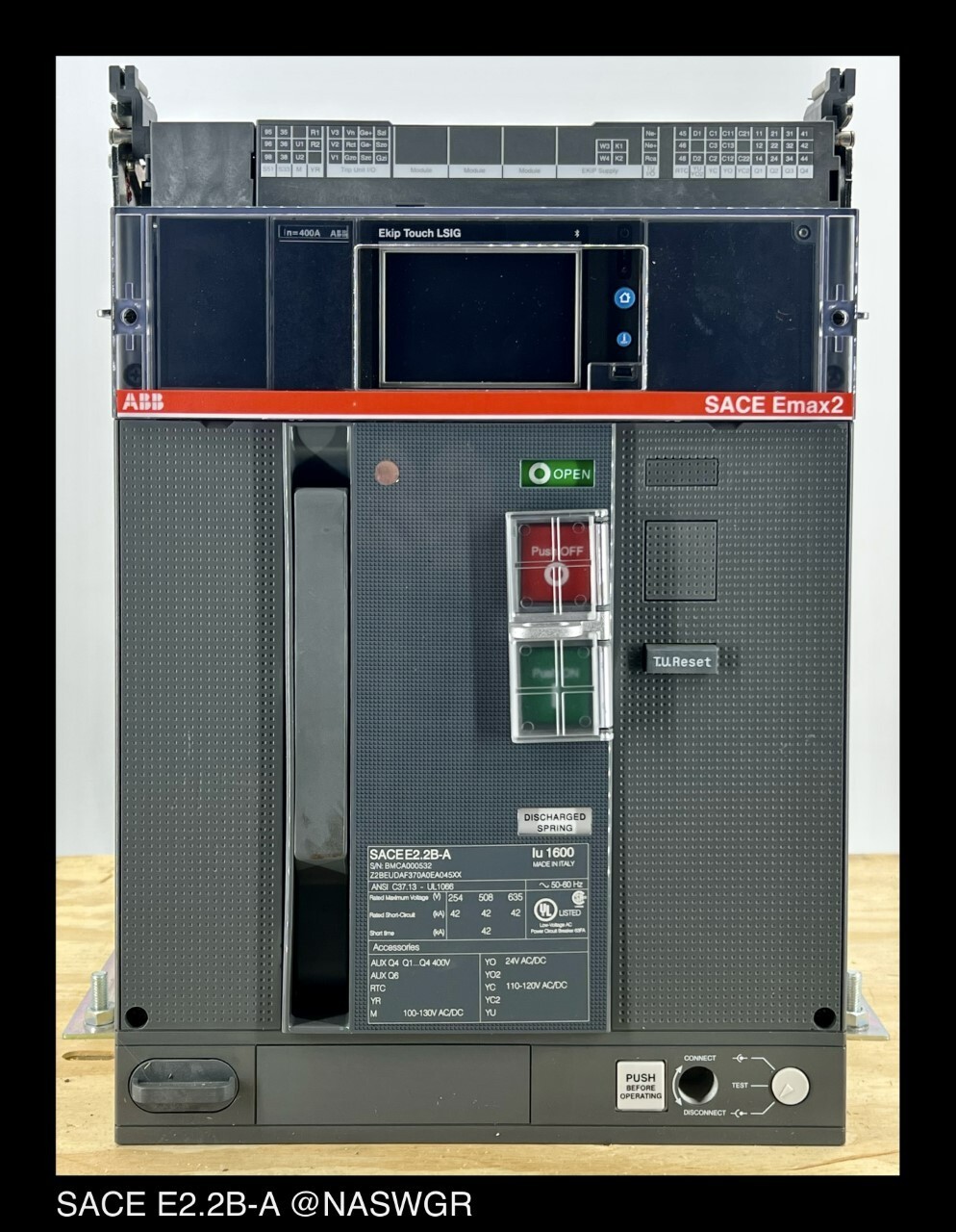 ABB SACE Emax E2.2B-A Circuit Breaker (LSIG Trip) ~ 400 Amp – Unused Surplus