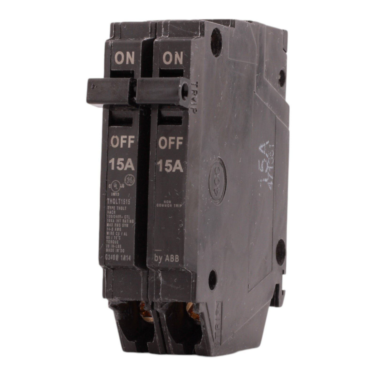 NEW GE THQLT1515 15A/15A 2-1P 120/240V Tandem Plug-In Circuit Breaker