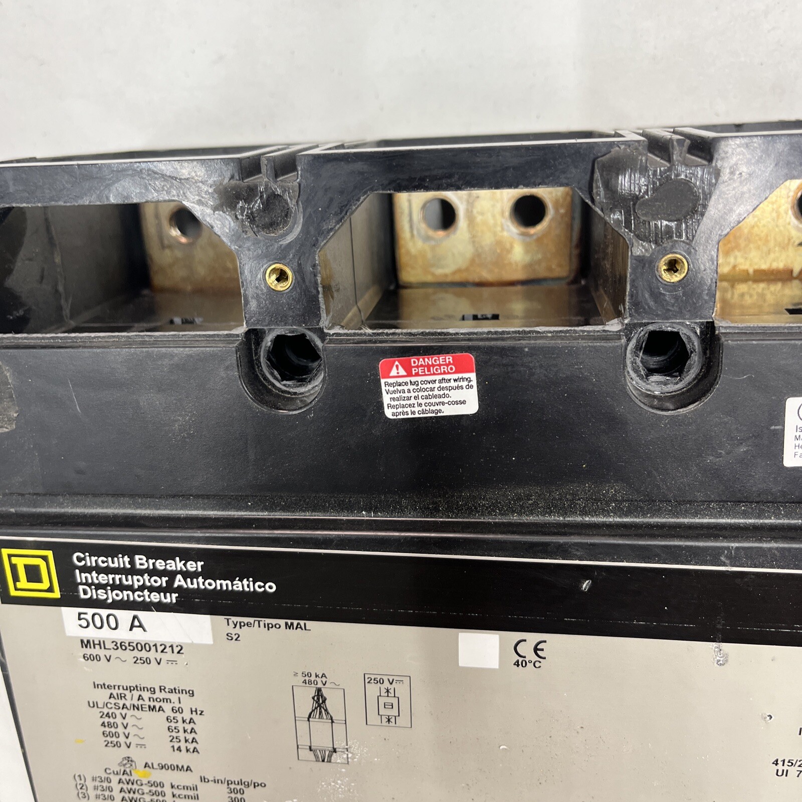 Square D MHL365001212 3 pole 500 Amp 600 Volt TESTED
