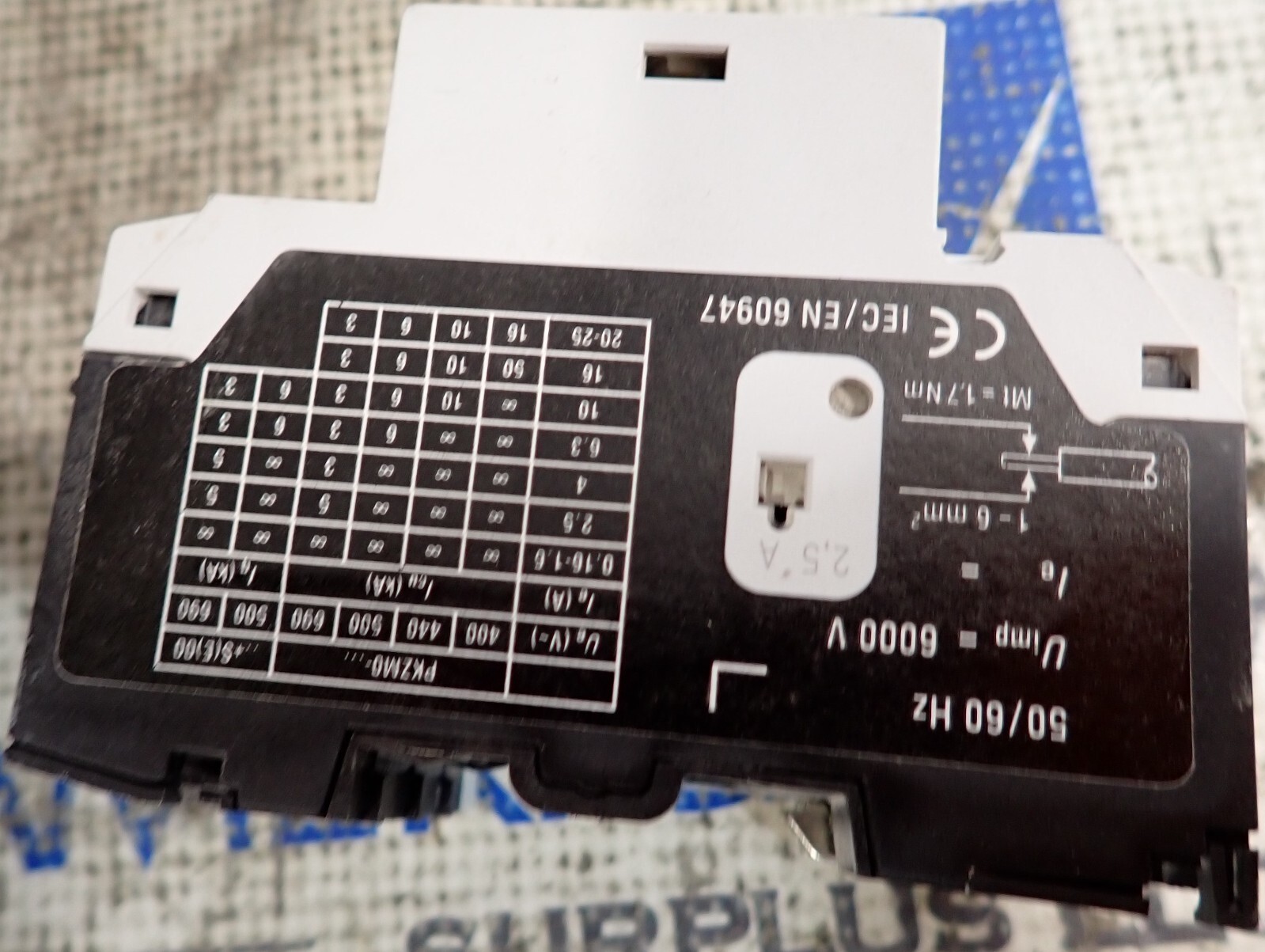 Moeller Motor Protecting Circuit Breaker PKZM0-2,5 1.6 – 2.5 A 690V – TESTED